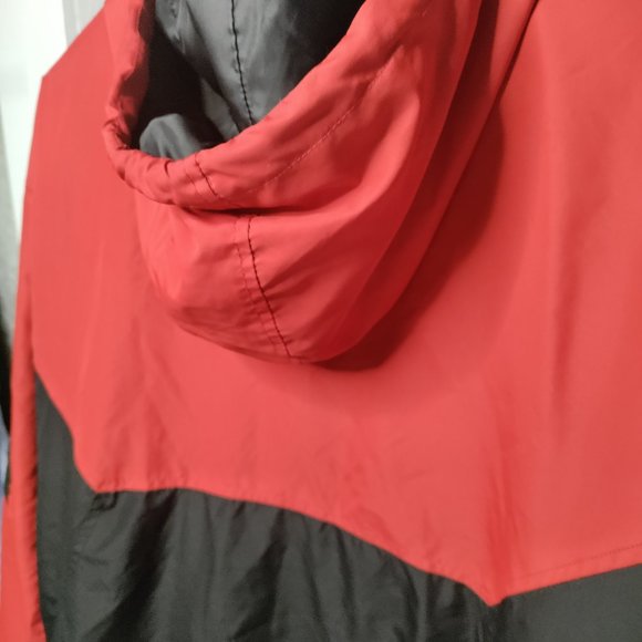 CSG  Quarter Zip Pullover hooded Windbreaker Red Black Men's Size L - Picture 6 of 6